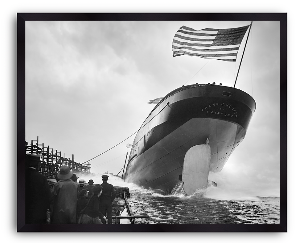 Launch of the Frank J. Hecker, Great Lakes, Michigan, 1905